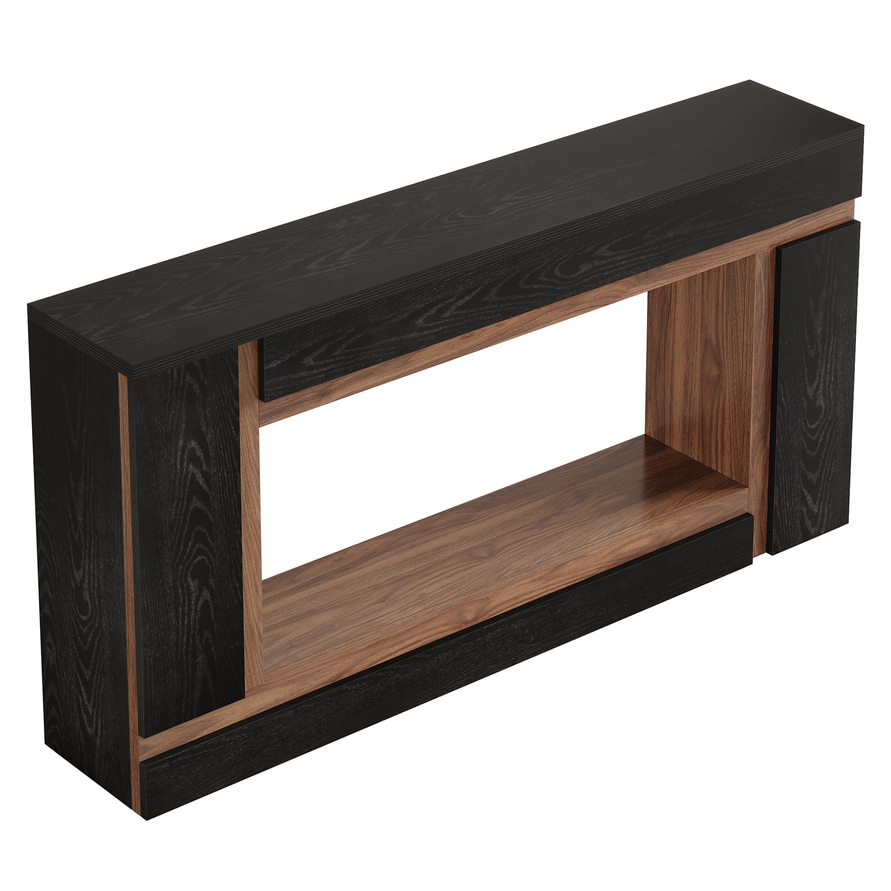 Console Table, 2-Tier Wooden Rectangular Sofa Table Hallway Table_voghion.com